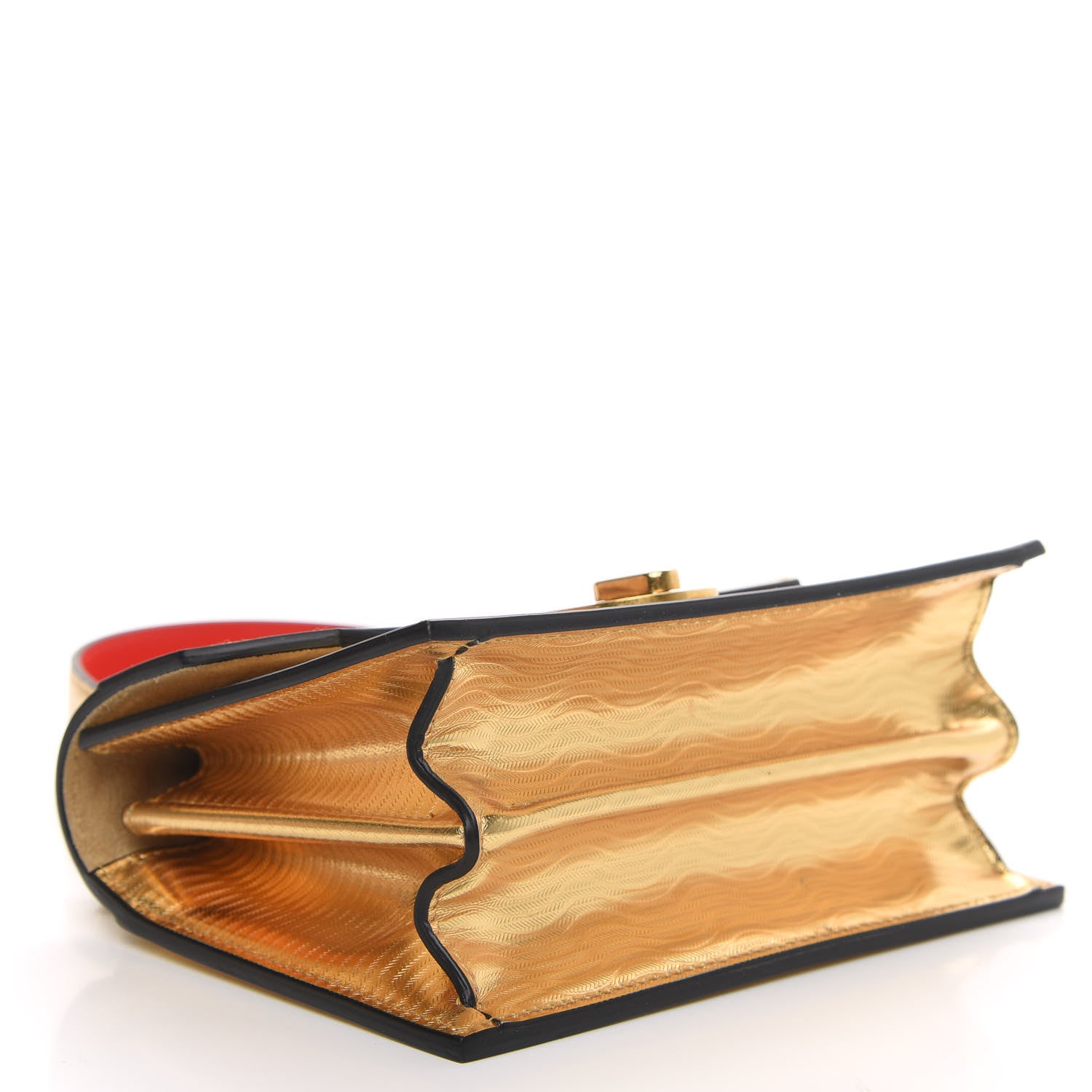 Christian Louboutin Metallic Calfskin Mini Elisa Shoulder Bag Gold 4 of 9