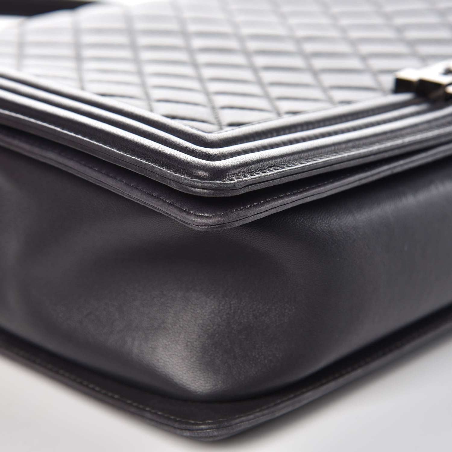 Chanel Lambskin Quilted Large Boy Flap Dark Grey 13 of 14