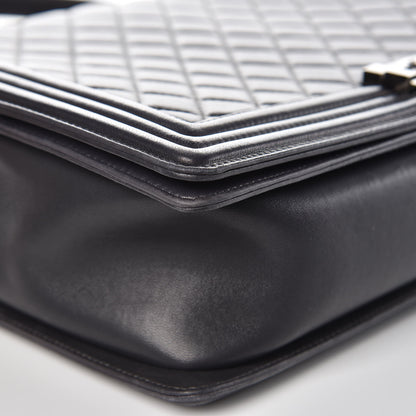 Chanel Lambskin Quilted Large Boy Flap Dark Grey 13 of 14