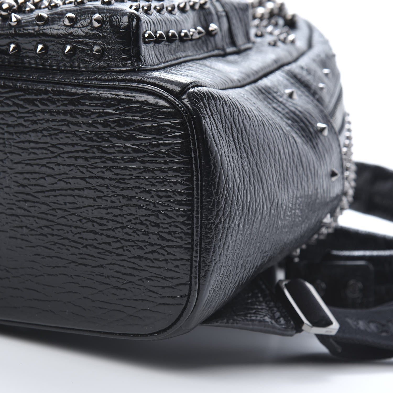 MCM Grained Calfskin Pearl Stud Stark Backpack Black 9 of 9