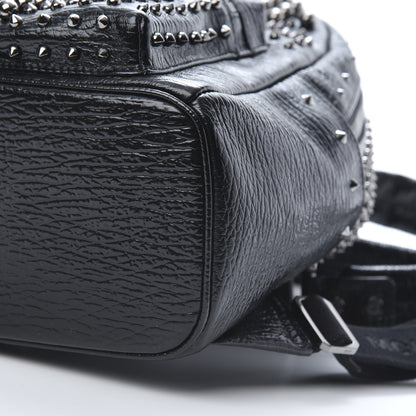 MCM Grained Calfskin Pearl Stud Stark Backpack Black 9 of 9
