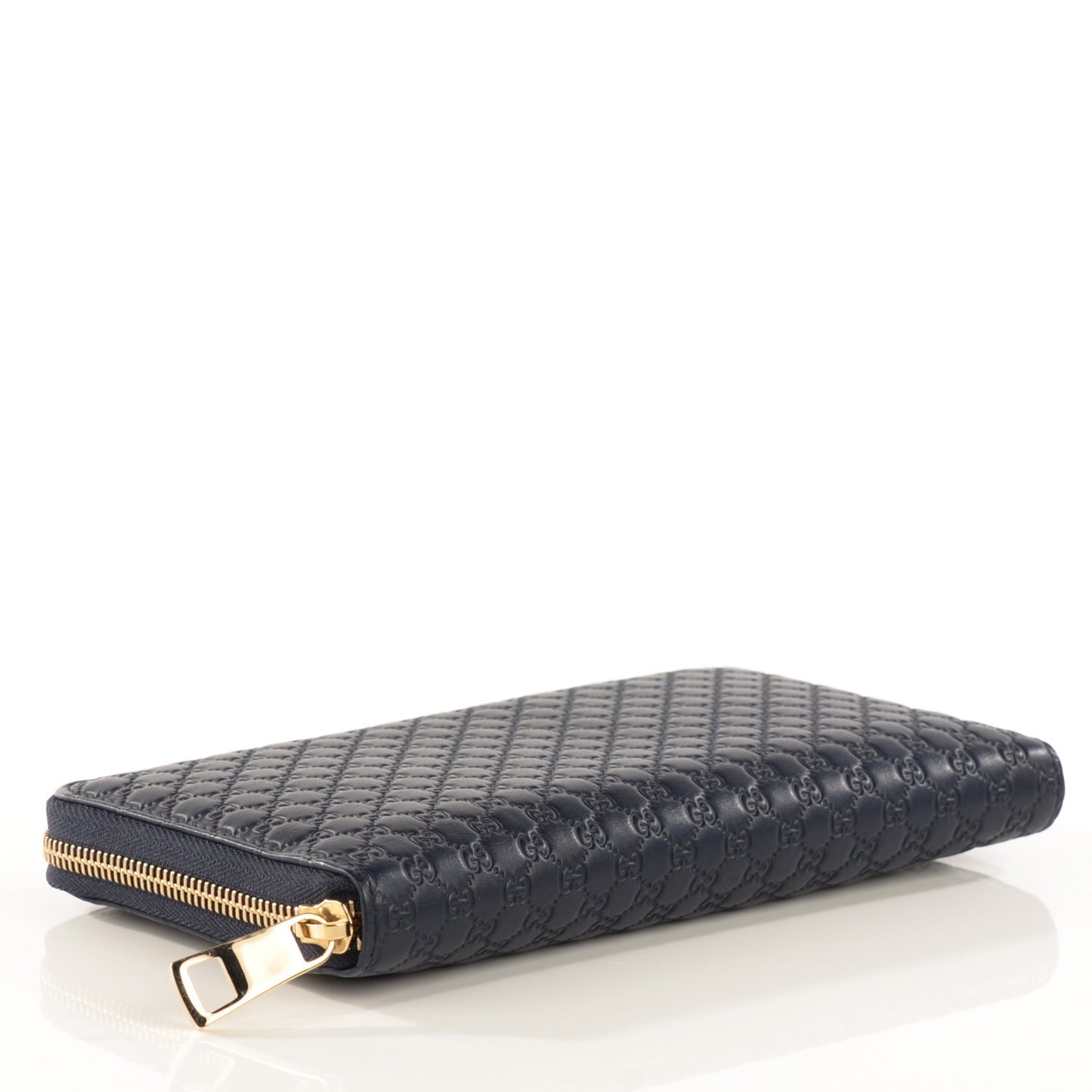 Microguccissima Large Zip Around Organizer Wallet Blue