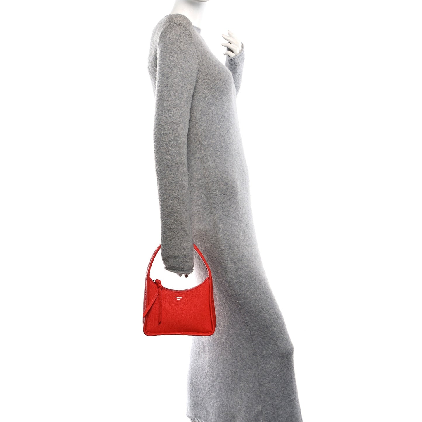 Cuoio Roma Sellerissima Nappa Sintetica Tape Stitch Mini Fendessence Shoulder Bag Lava