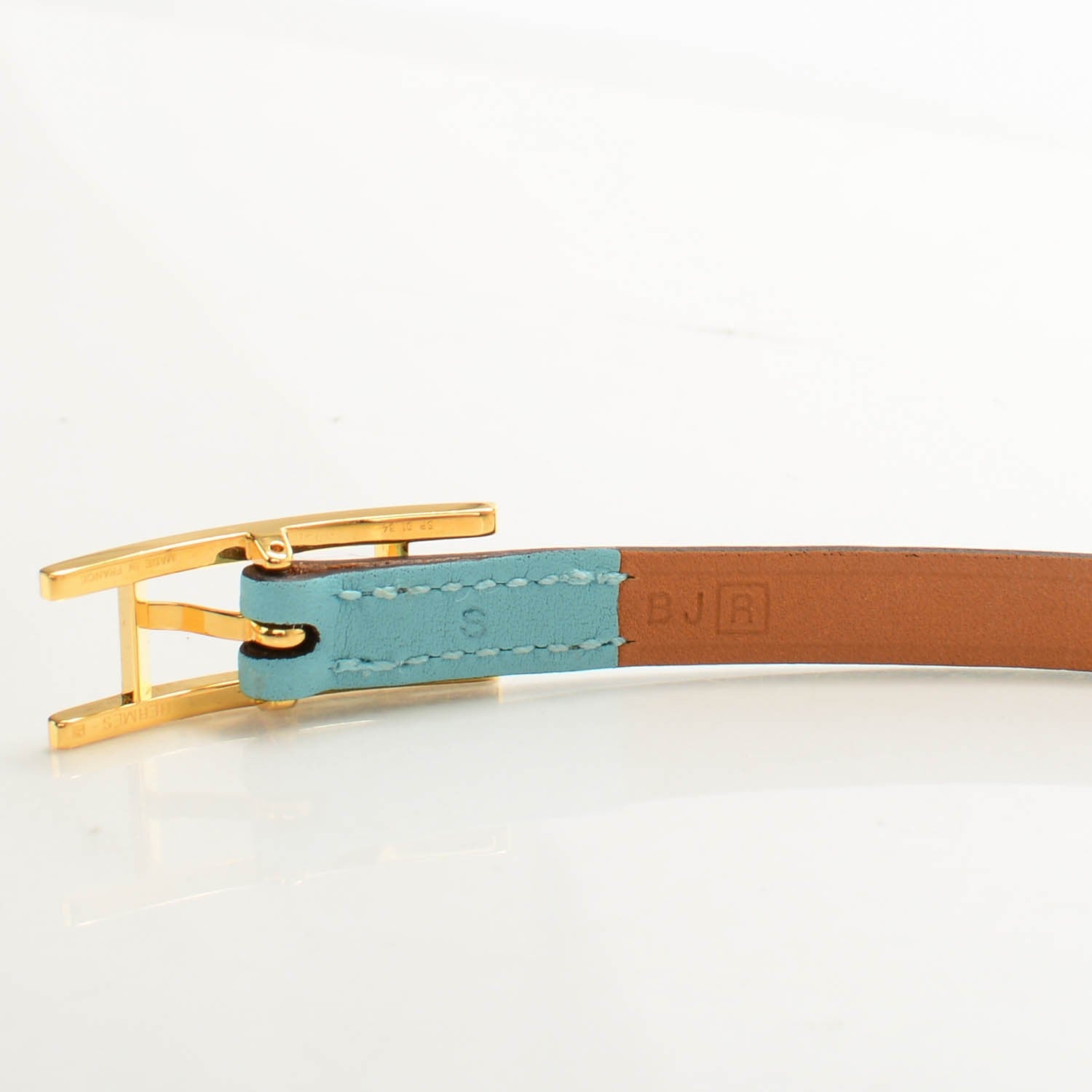 Hermes Swift Hapi 3 MM Triple Tour Wrap Bracelet S Bleu Atoll 4 of 7