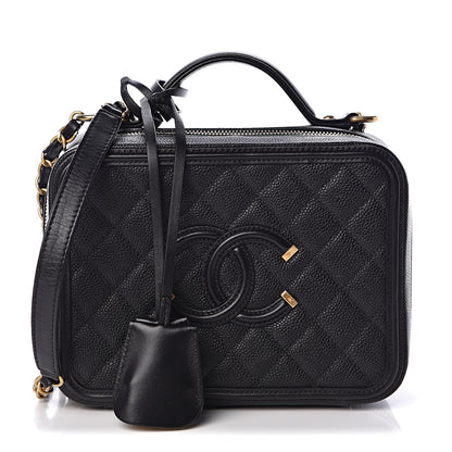 Chanel Caviar Quilted Medium CC Filigree Vanity Case Black 1 of 11