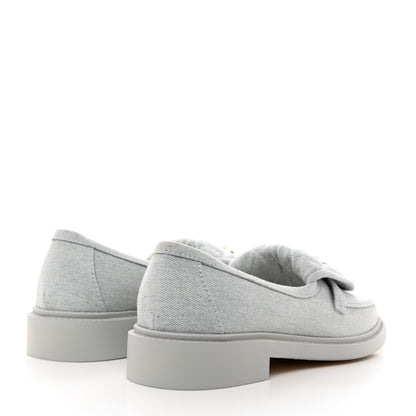 Chanel Denim CC Turnlock Loafers 37 Blue 4 of 9