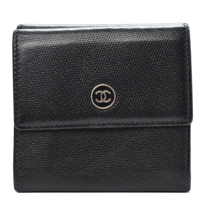 Chanel Grained Calfskin CC Button Flap Wallet Black 1 of 10