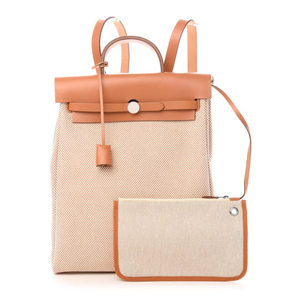 Hermes Vache Hunter Criss Viking Herbag a Dos Retourne Backpack Ecru Beige Naturel 1 of 11