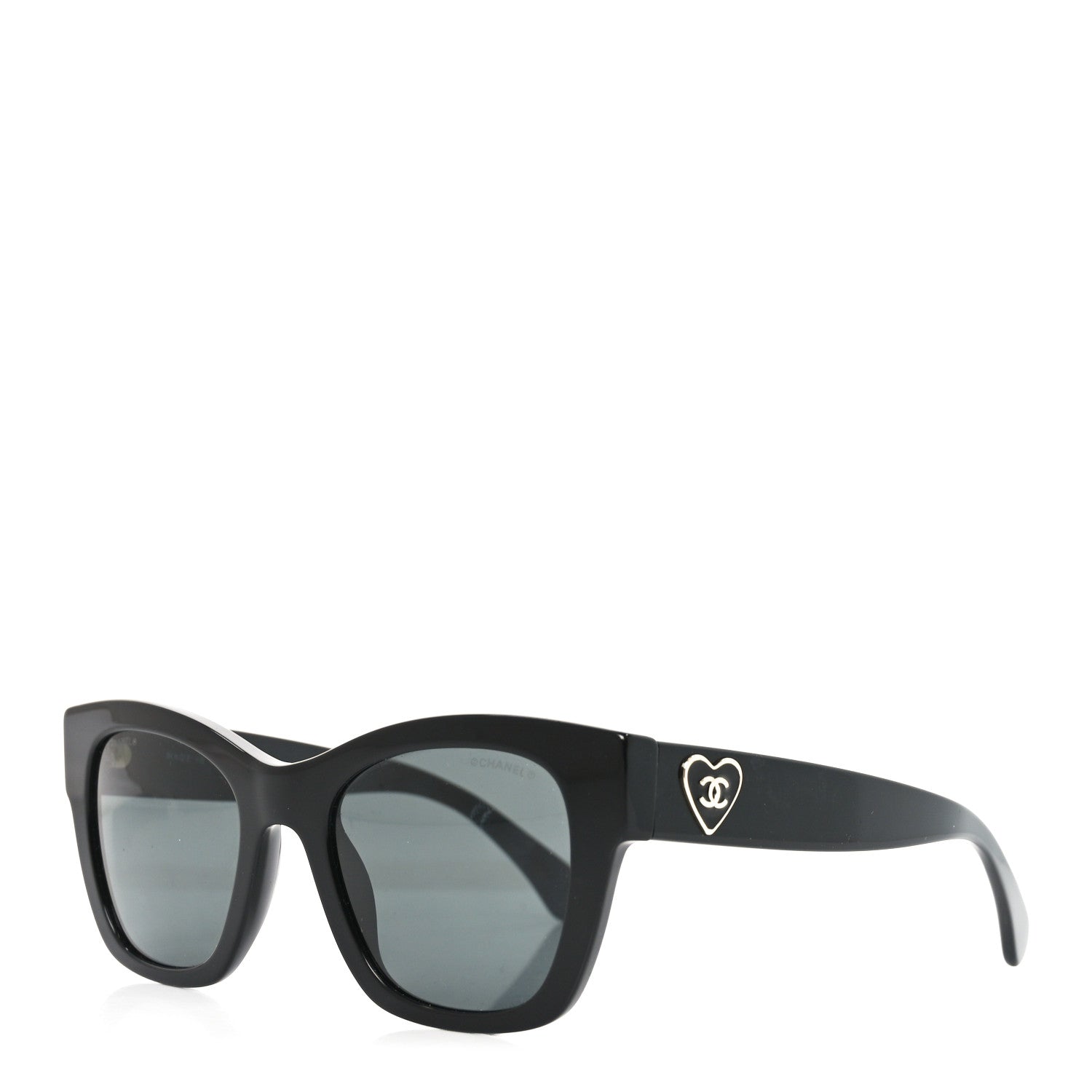 Chanel Acetate Square CC Heart Sunglasses 5478 Black 1 of 7