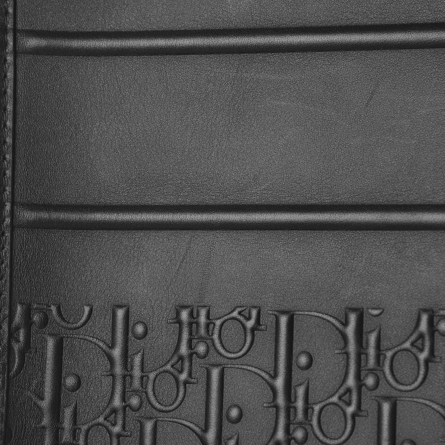 Oblique Calfskin Embossed Book Tote Black