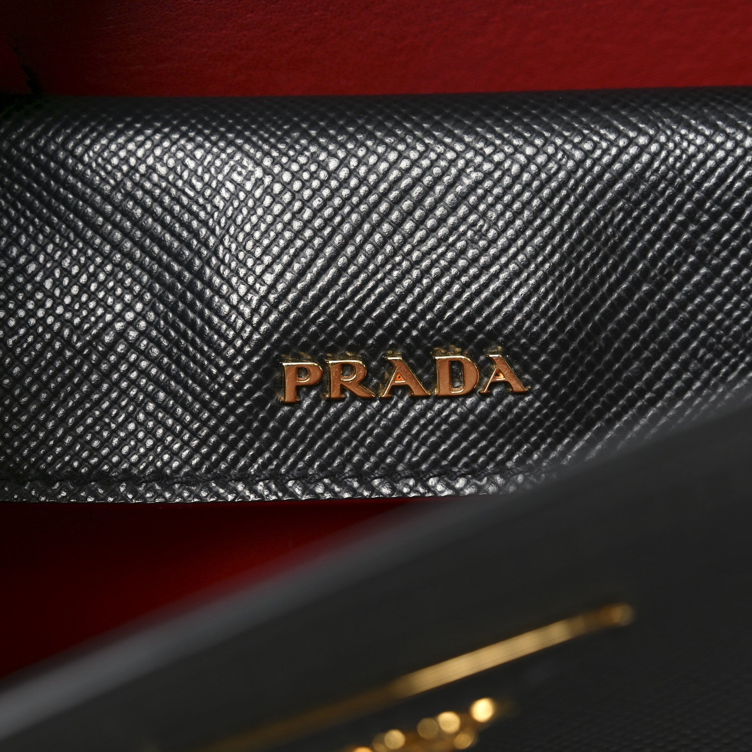 Prada Saffiano Cuir Medium Double Bag Black Fuoco 7 of 9