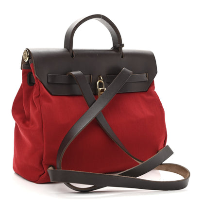 Hermes Toile Vache Calfskin Herbag 30 PM Backpack 4 of 15