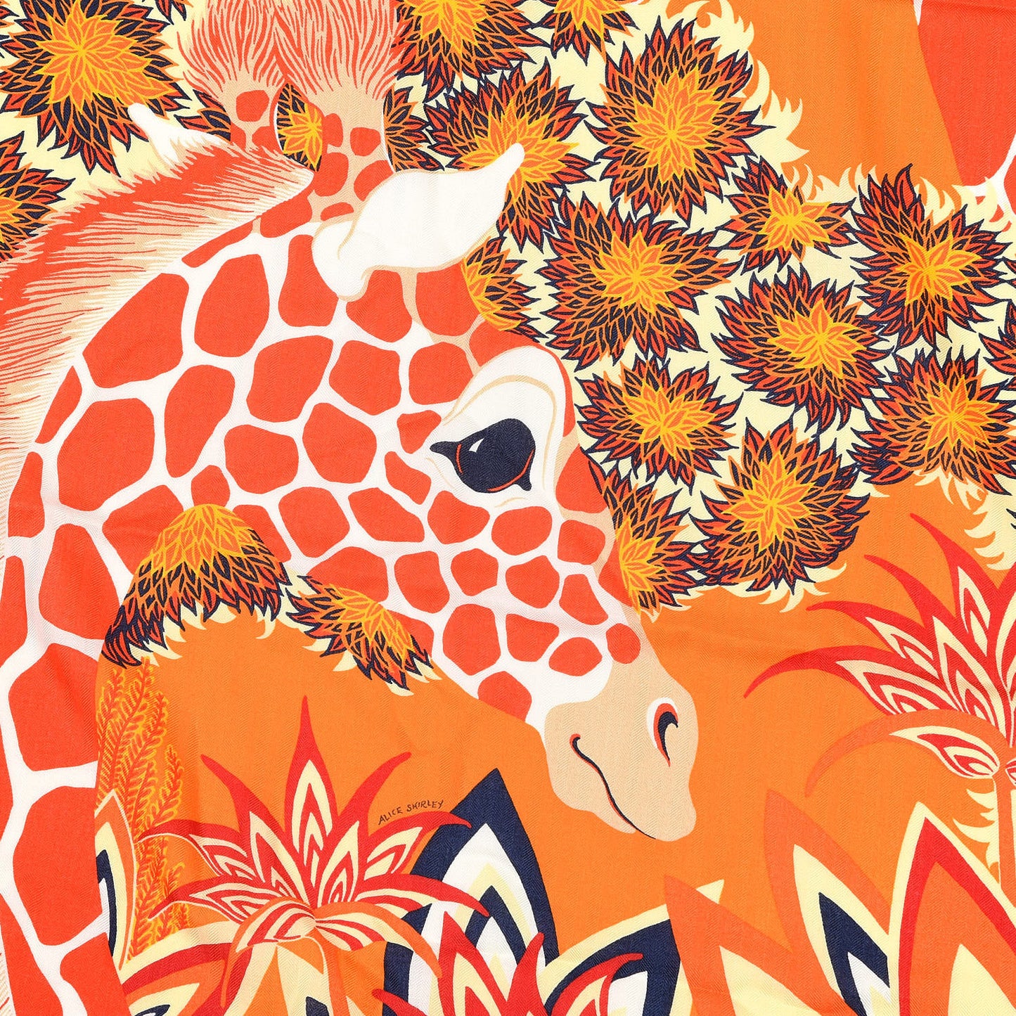 Cashmere Silk Three Graces Shawl 140 Orange Corail Marine