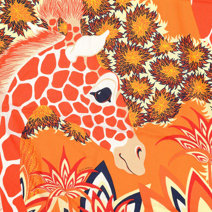 Hermes Cashmere Silk Three Graces Shawl 140 Orange Corail Marine 3 of 7