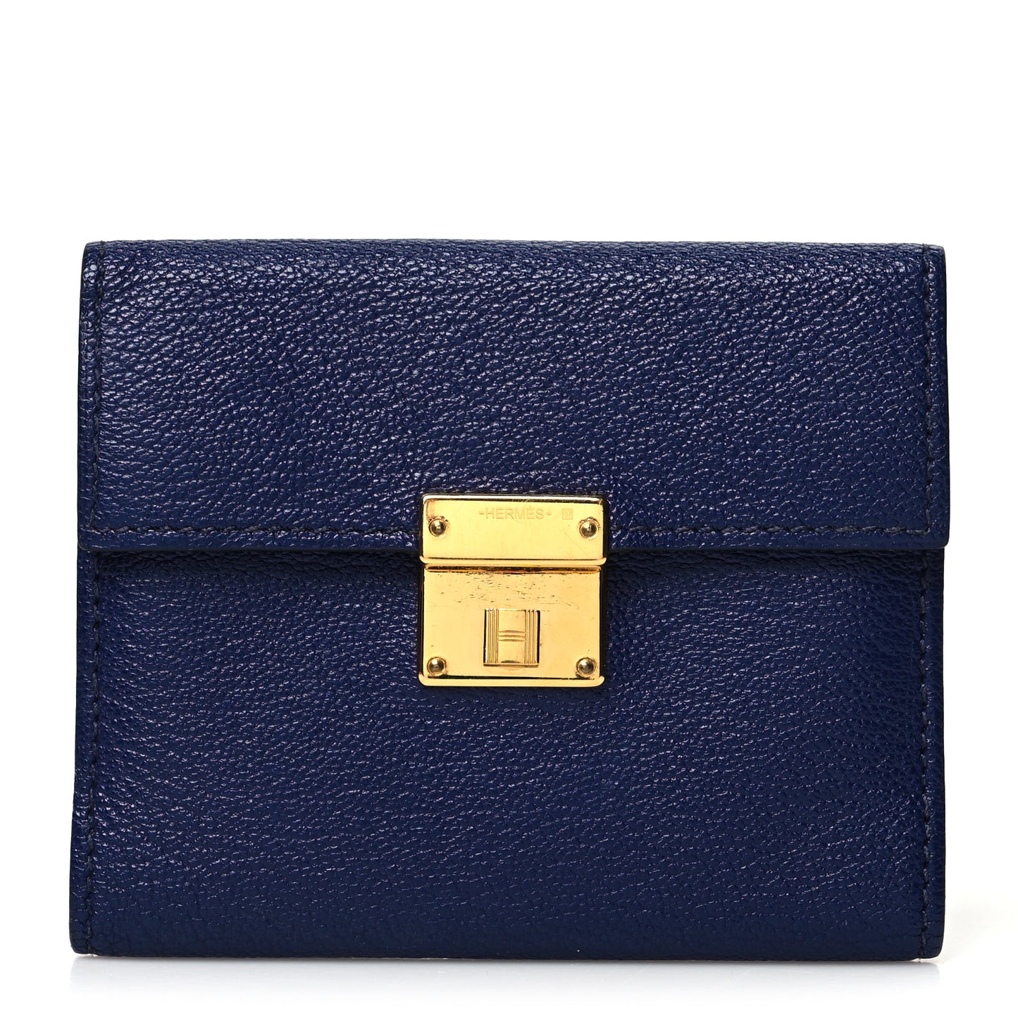 Chevre Mysore Mini Clic Card Holder Bleu Nuit