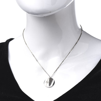 Cartier 18K White Gold Diamond LOVE Medallion Pendant Necklace 2 of 7