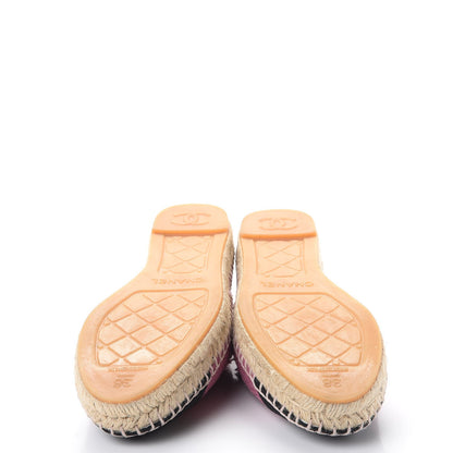 Chanel Linen CC Espadrilles 38 Pink Black 5 of 10