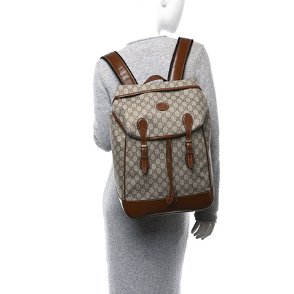 Gucci GG Supreme Monogram Azalea Calfskin Medium Retro Interlocking G Buckle Backpack Beige Ebony Brown Sugar 2 of 10