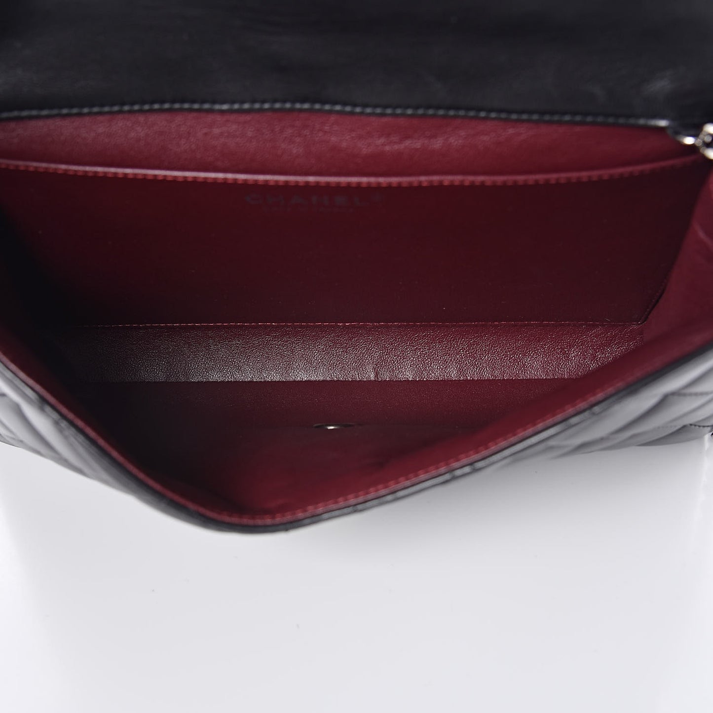 Lambskin Quilted Clutch With Chain Flap Black