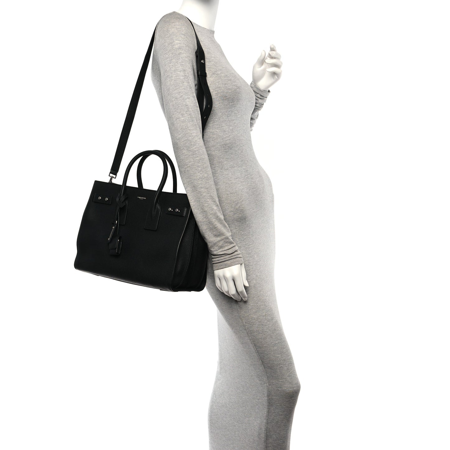Grained Calfskin Small Supple Sac De Jour Black