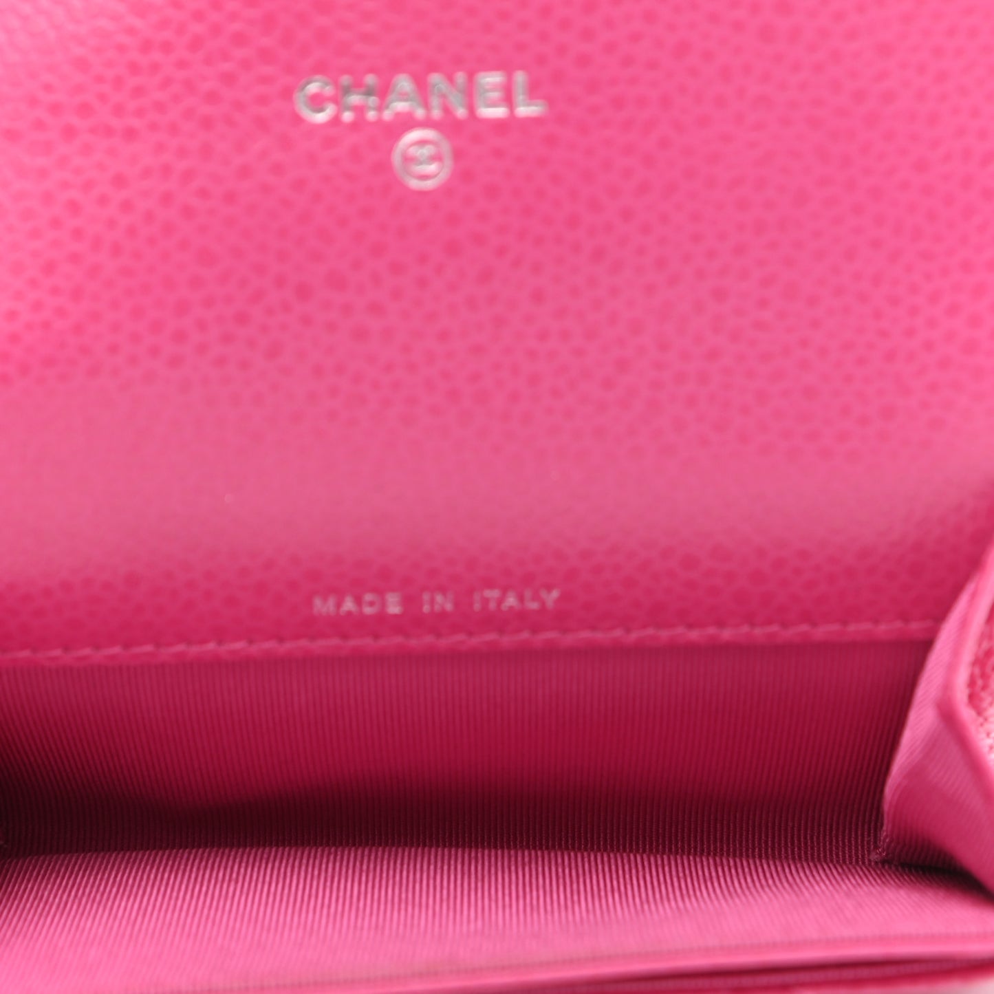 Caviar Quilted Flap Card Holder Pink