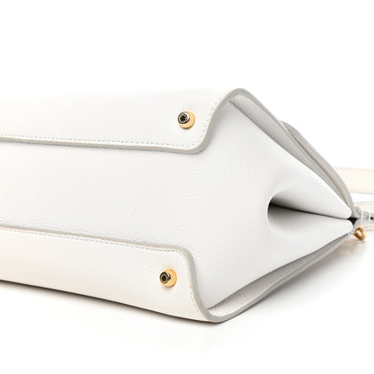 Dolce & Gabbana Calfskin Medium Sicily Soft Satchel White 8 of 8