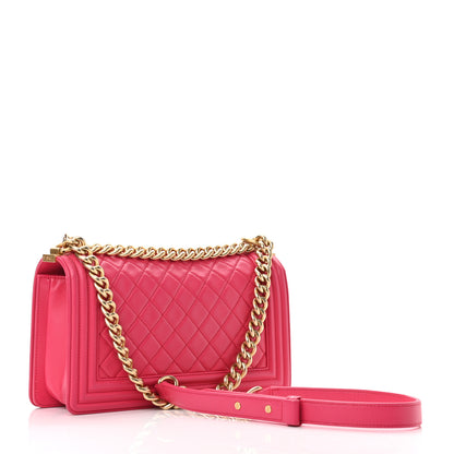 Chanel Lambskin Quilted Medium Boy Flap Fuchsia 3 of 10