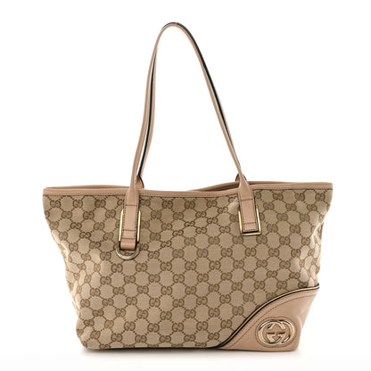 Gucci Monogram Medium New Britt Tote Beige 1 of 15