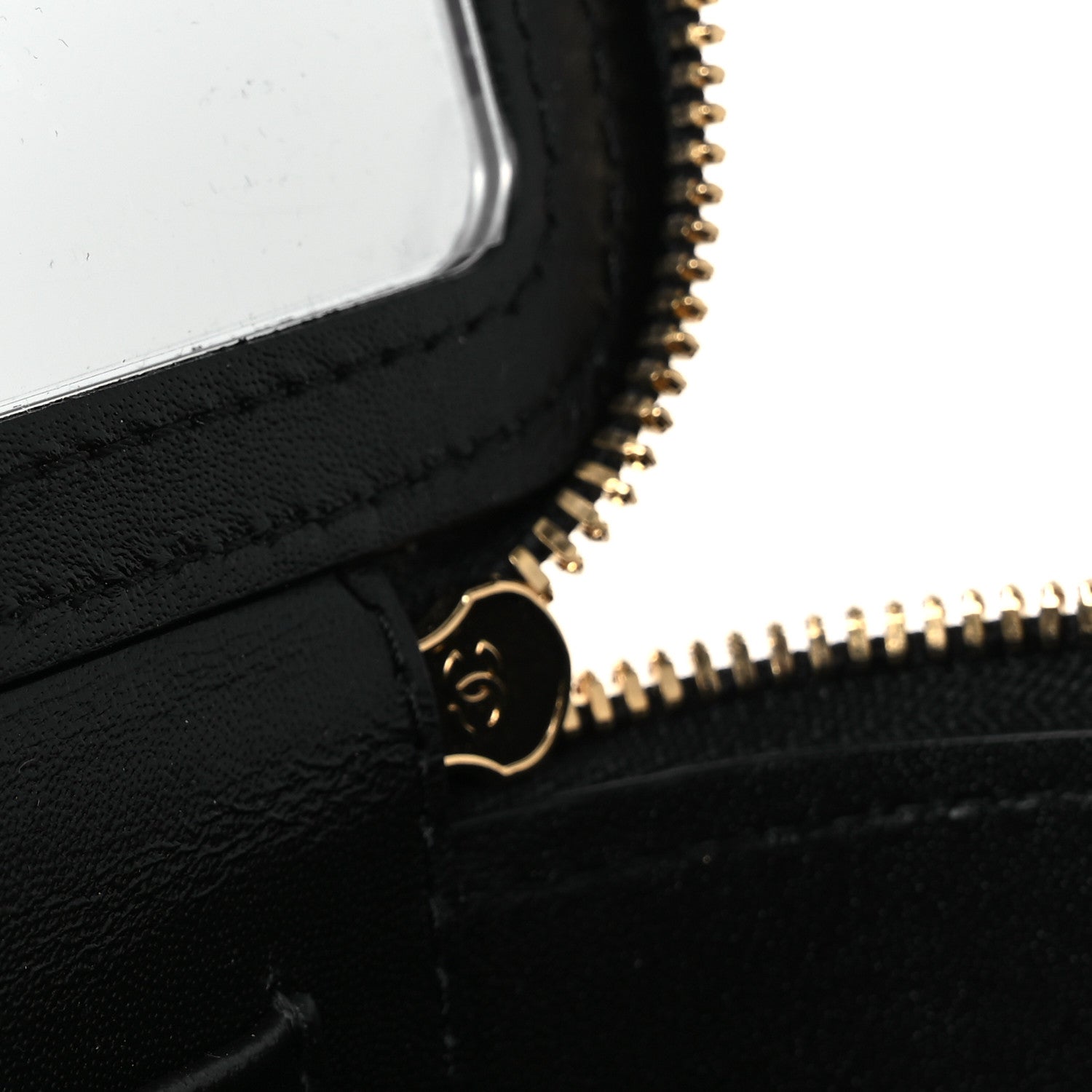 Chanel Calfskin Crocodile Embossed Crococo Small Top Handle Vanity Case With Chain Black 11 of 14