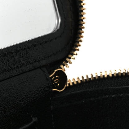Chanel Calfskin Crocodile Embossed Crococo Small Top Handle Vanity Case With Chain Black 11 of 14