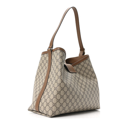 Gucci GG Icon Monogram Padlock Shoulder Bag Beige Dark Brown 3 of 10