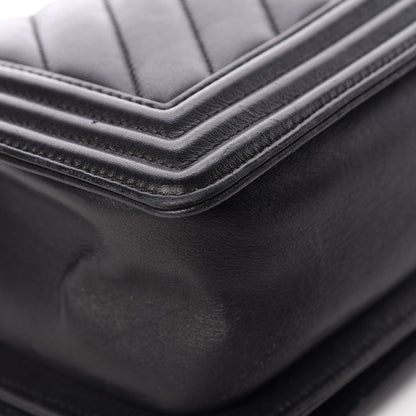 Chanel Calfskin Chevron Quilted Medium Boy Flap Black 12 of 13