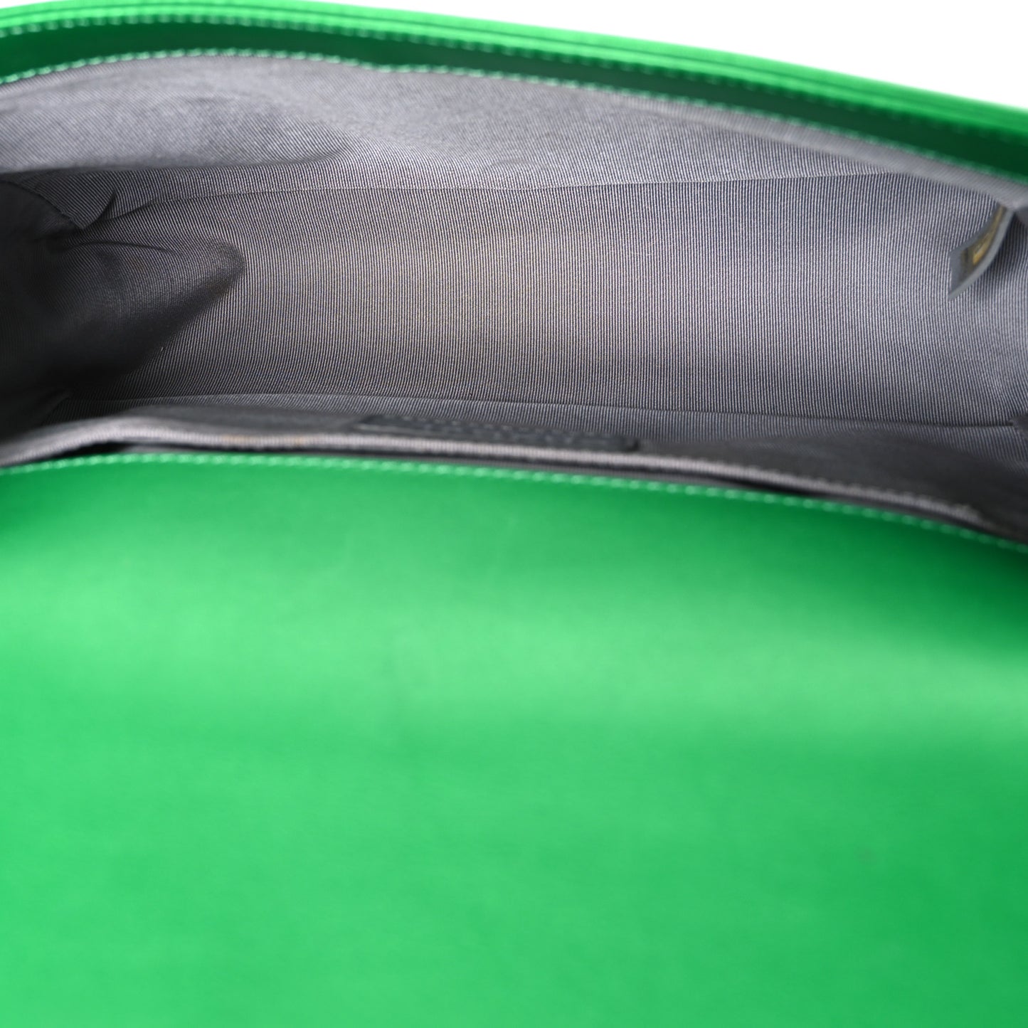 Metallic Calfskin Quilted Medium Boy Flap Green