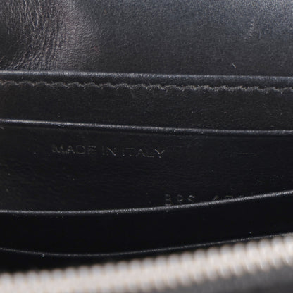 Saint Laurent Calfskin Crocodile Embossed Monogram Sunset Chain Wallet Black 7 of 11