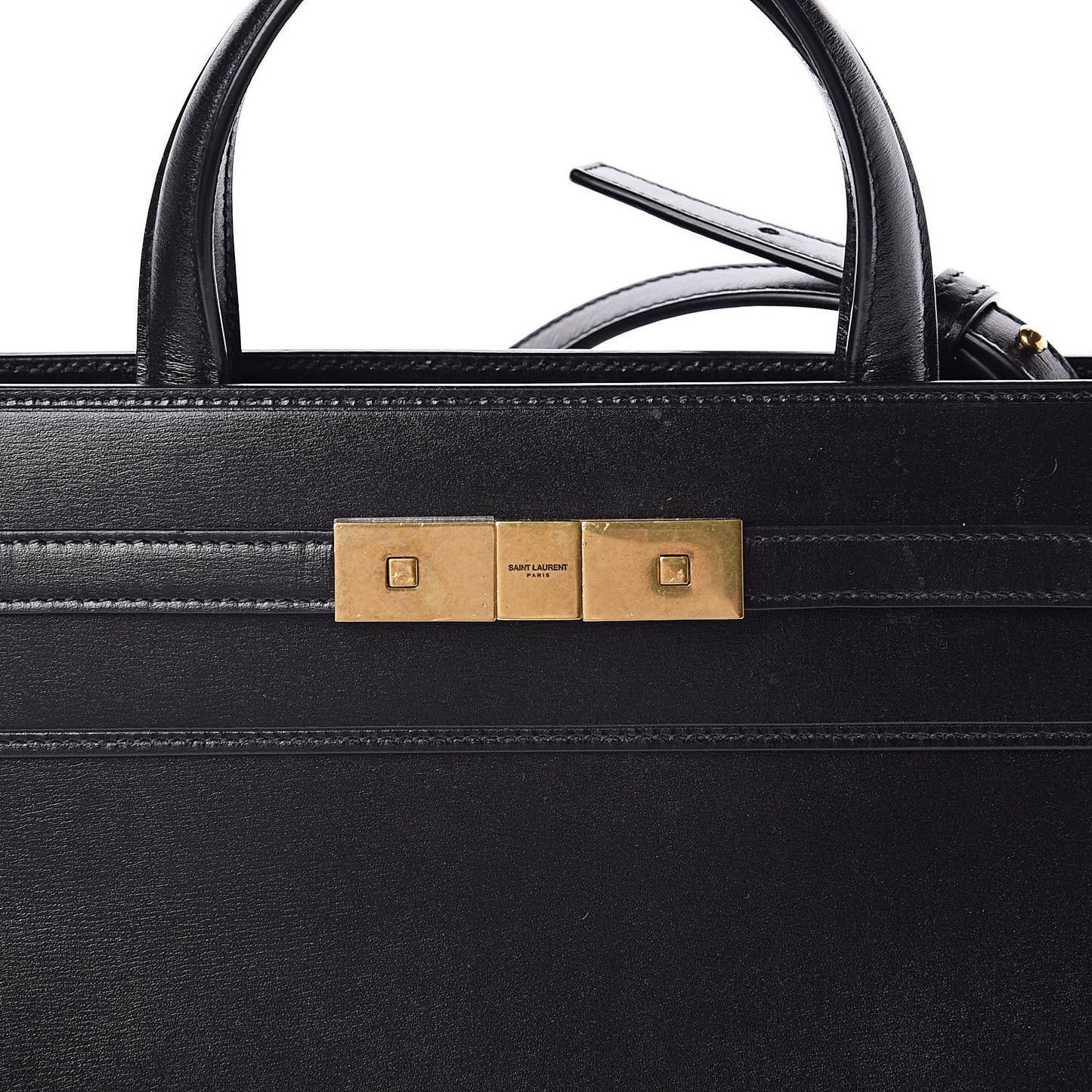 Calfskin Small Manhattan Shopper Tote Black