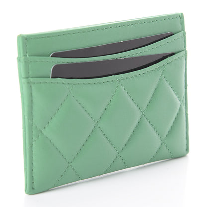 Chanel Lambskin Quilted Card Holder Green 2 of 7