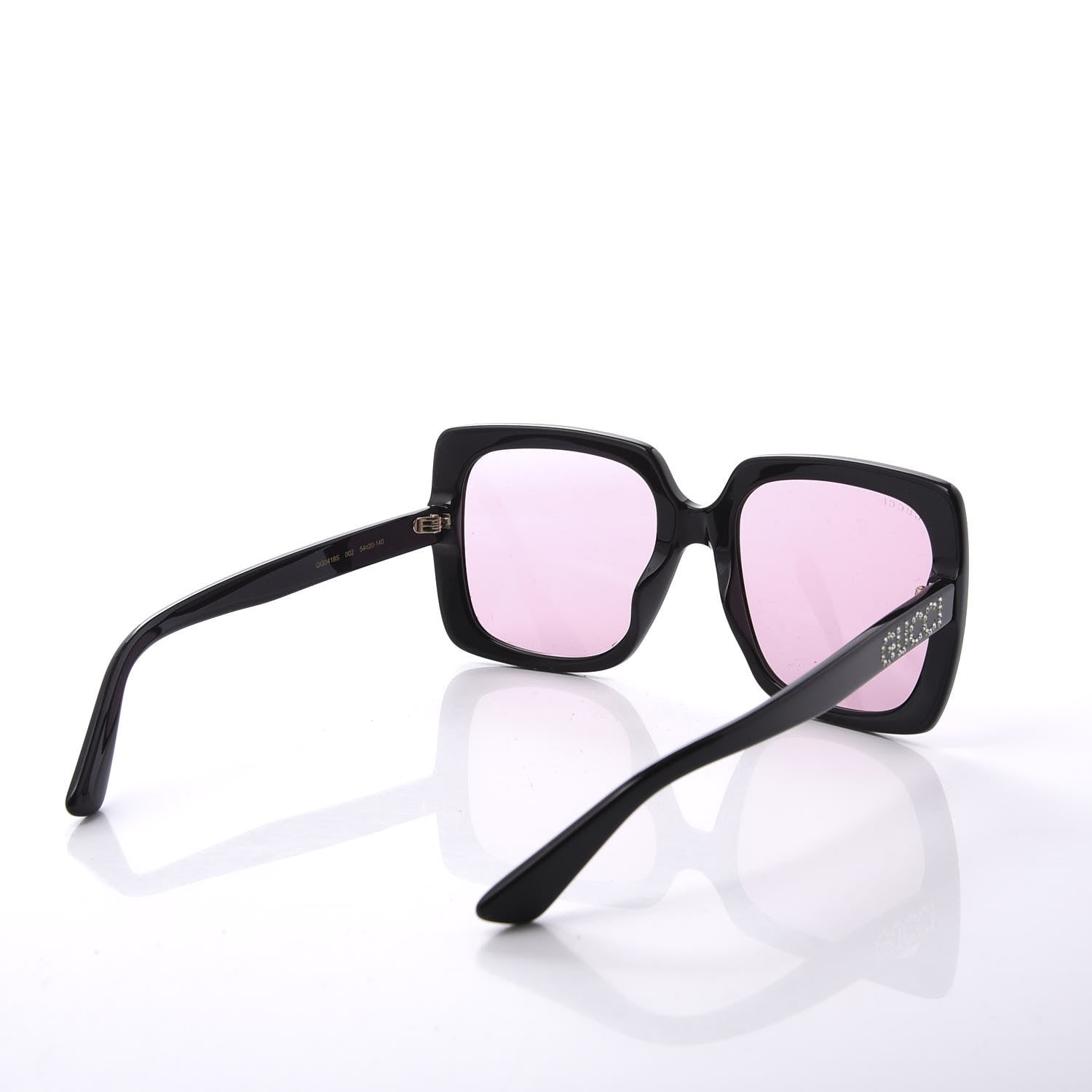 Gucci Crystal Square Frame GG Sunglasses GG0418S Black Pink 4 of 8