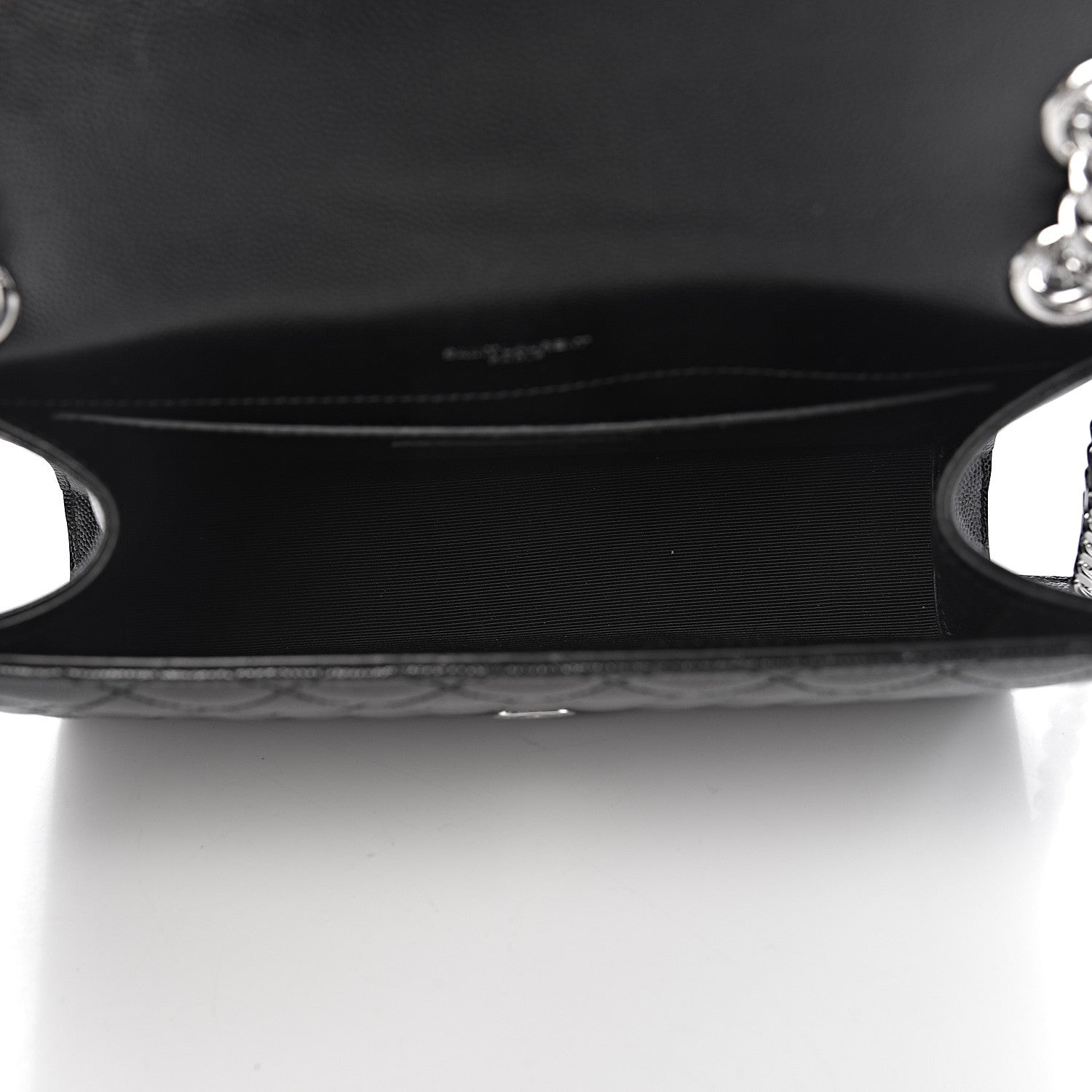 Saint Laurent Grain De Poudre Textured Mixed Matelasse Triquilt Medium Monogram Satchel Black 5 of 11