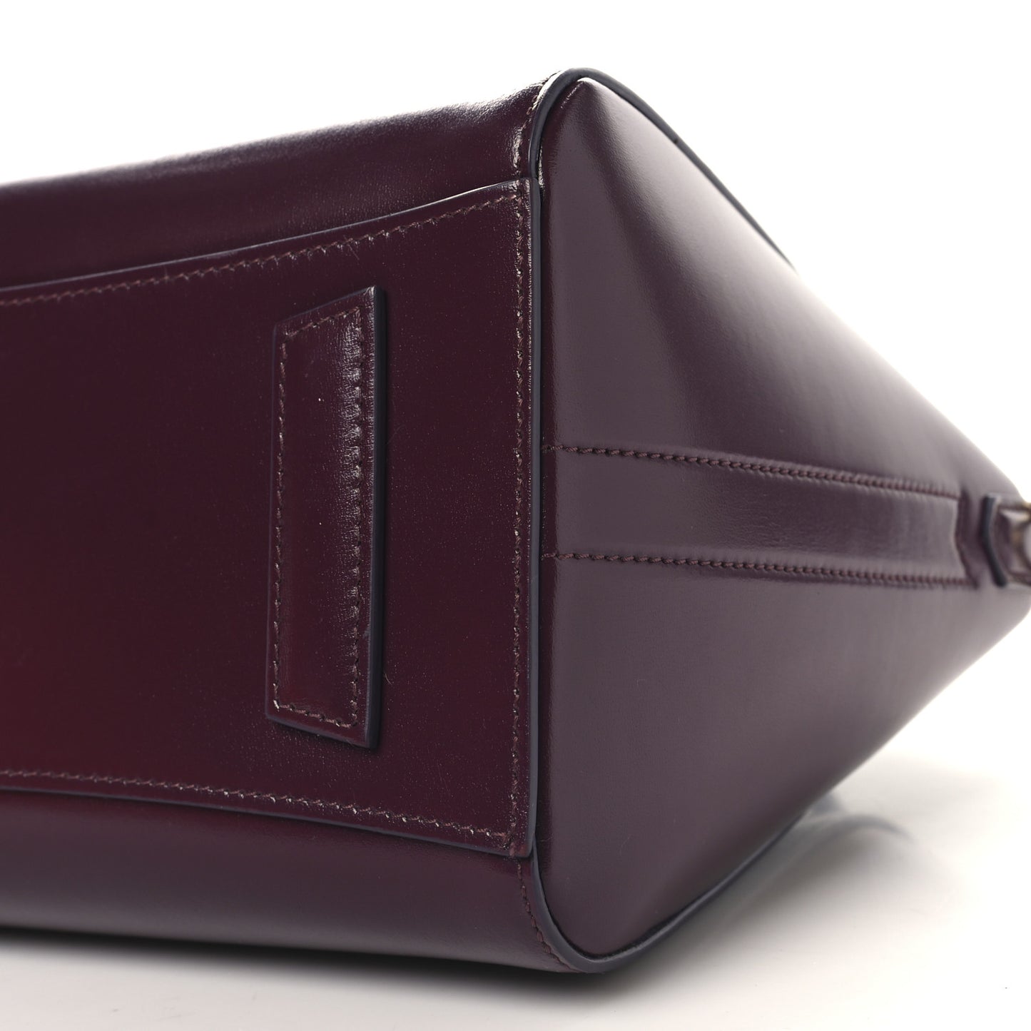 Shiny Lord Calfskin Small Antigona Oxblood Red