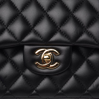 Chanel Lambskin Quilted Medium Double Flap Black 7 of 15
