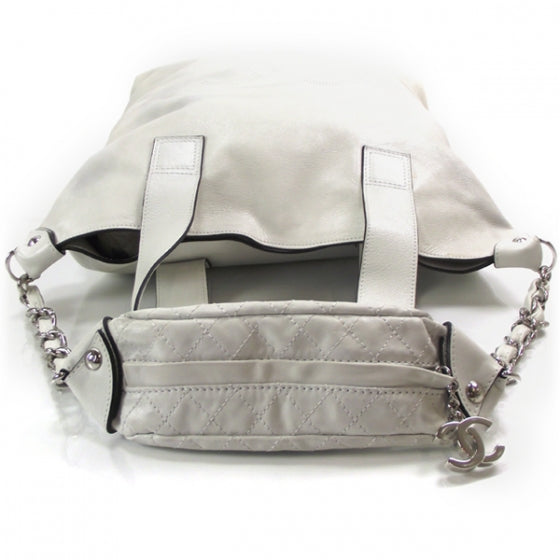 Lambskin Edgy Tote Ivory