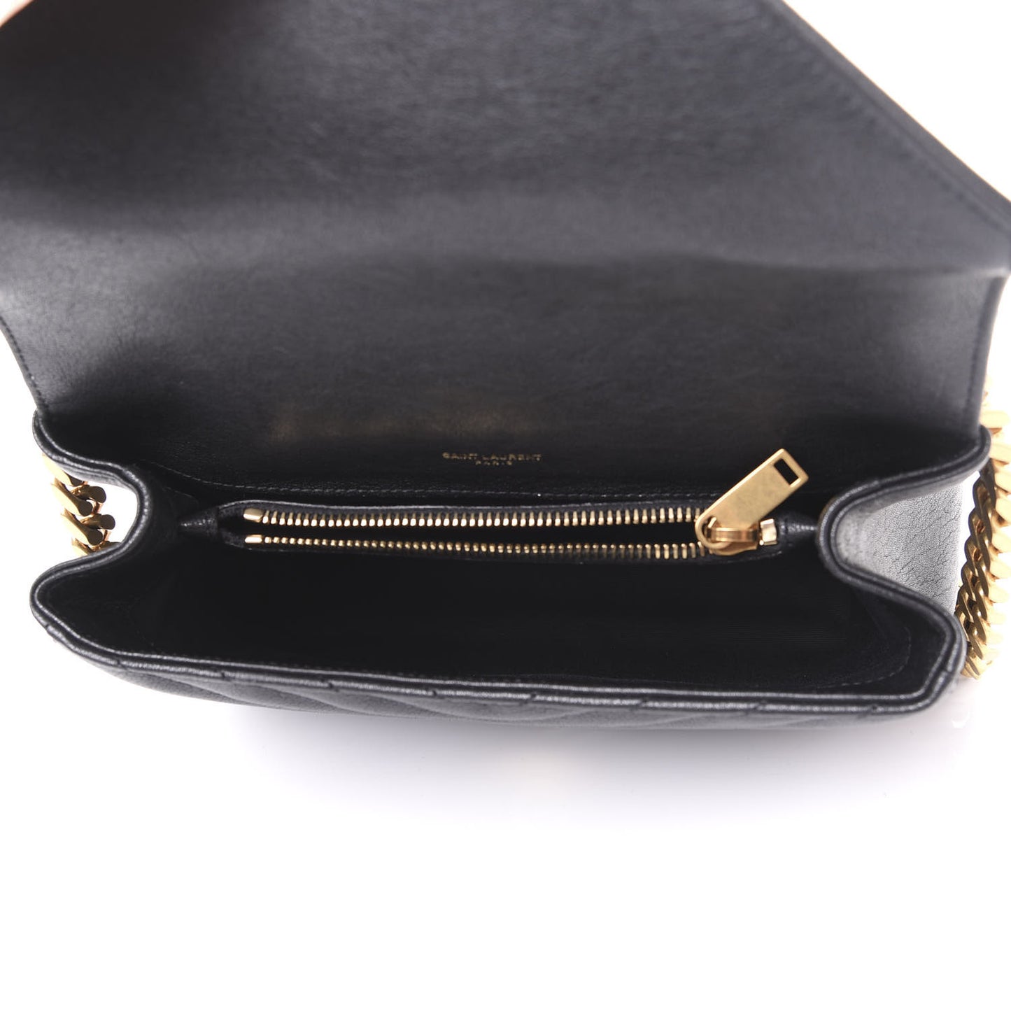 Sheepskin Matelasse Chevron Monogram Medium College Bag Black