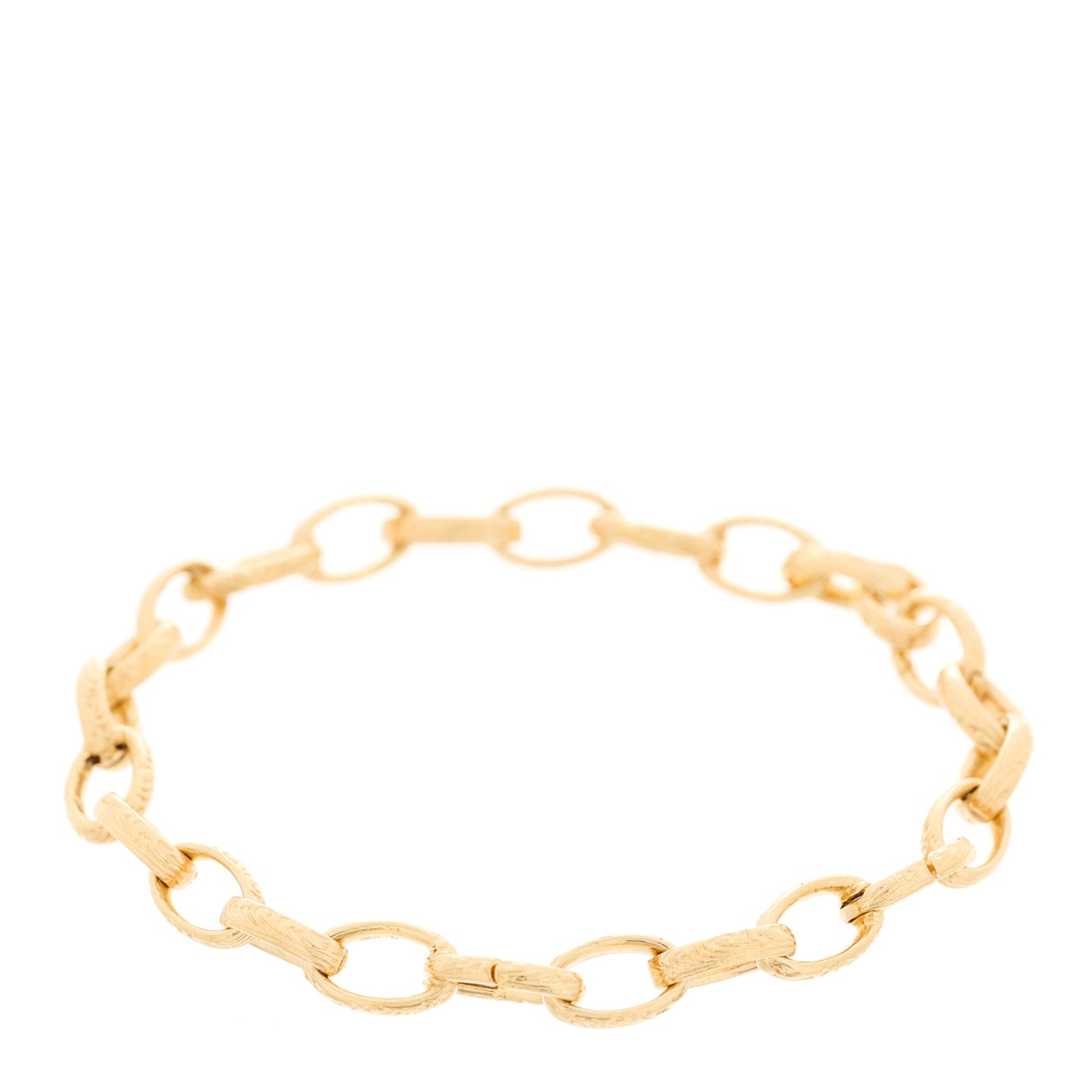 18K Yellow Gold Open Link Chain Bracelet