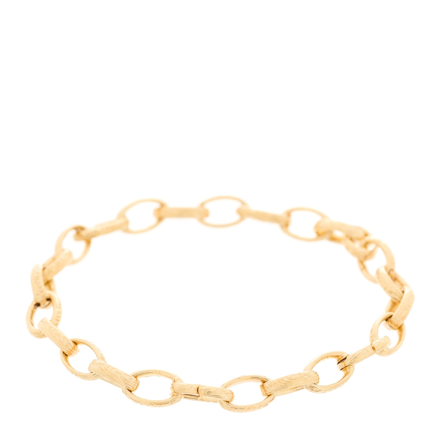 Gucci 18K Yellow Gold Open Link Chain Bracelet 2 of 5