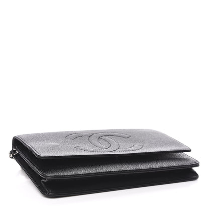 Chanel Caviar Timeless CC Wallet On Chain WOC Black 4 of 15