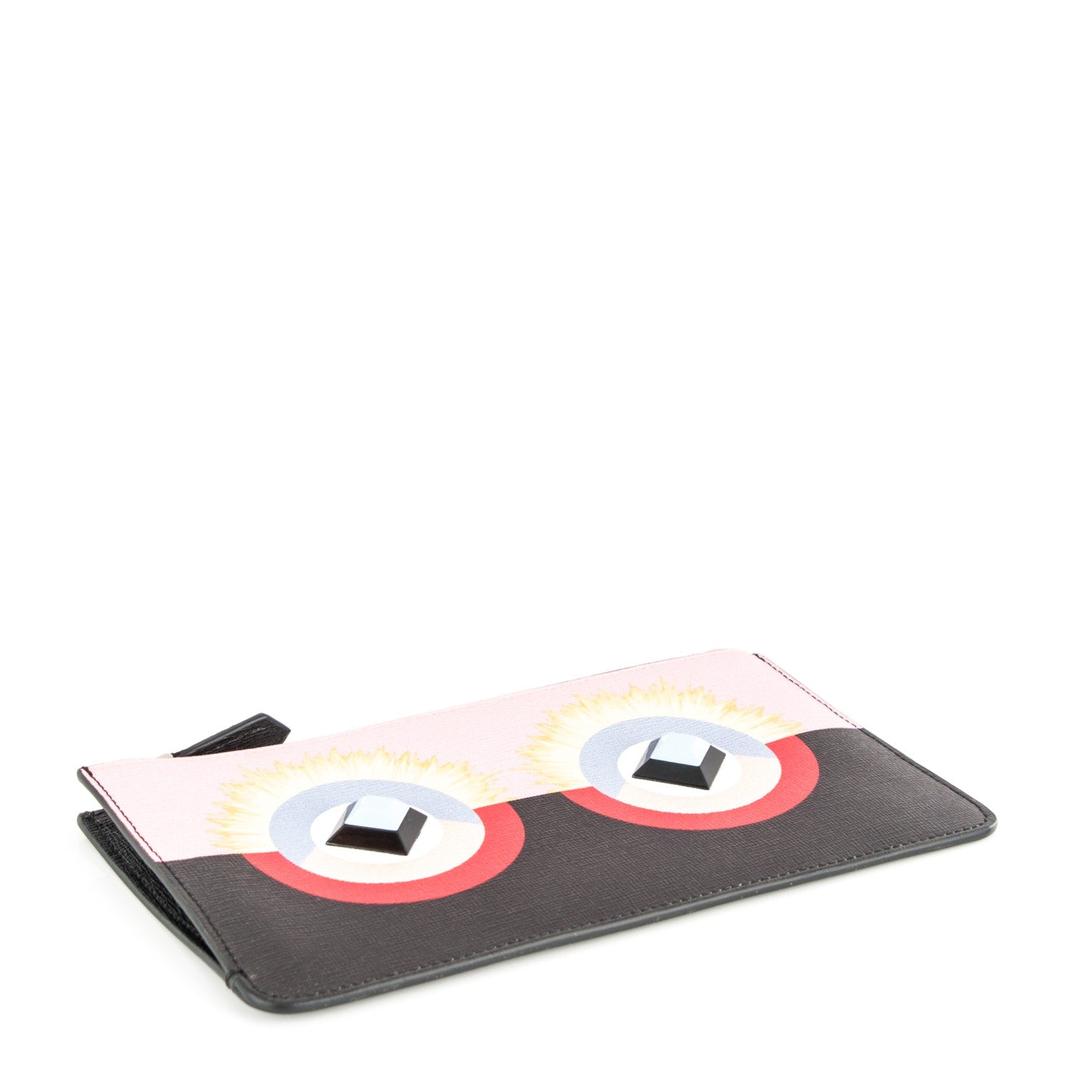 Fendi Vitello Elite Century Hypnoteyes Studded Zip Pouch Bubblegum Multicolor 4 of 7