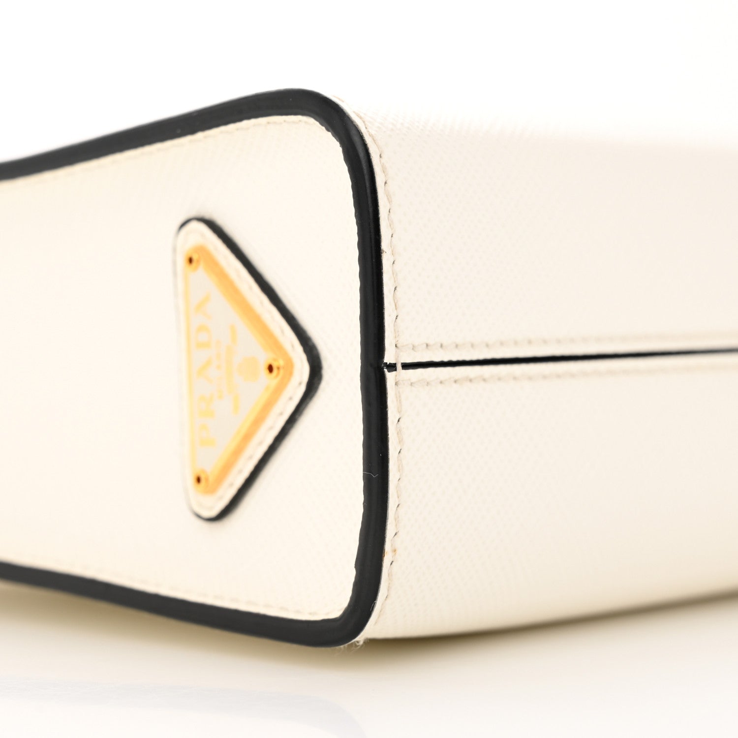 Prada Soft Calfskin Small Shoulder Bag Bianco 8 of 12