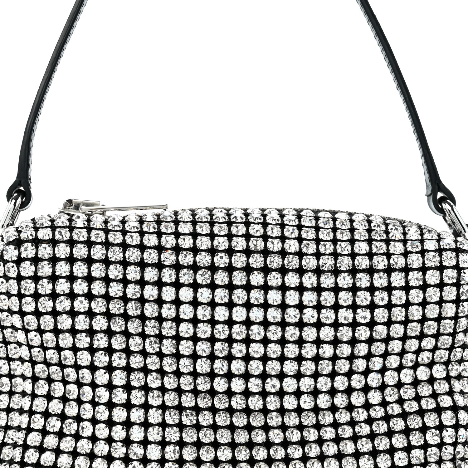 Alexander Wang Mesh Crystal Rhinestone Mini Heiress Pouch Black Silver 8 of 12