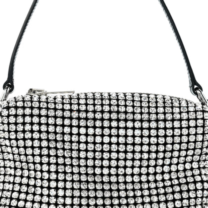 Alexander Wang Mesh Crystal Rhinestone Mini Heiress Pouch Black Silver 8 of 12
