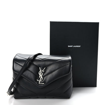 Saint Laurent Calfskin Y Quilted Monogram Toy Loulou Crossbody Bag Black 10 of 10